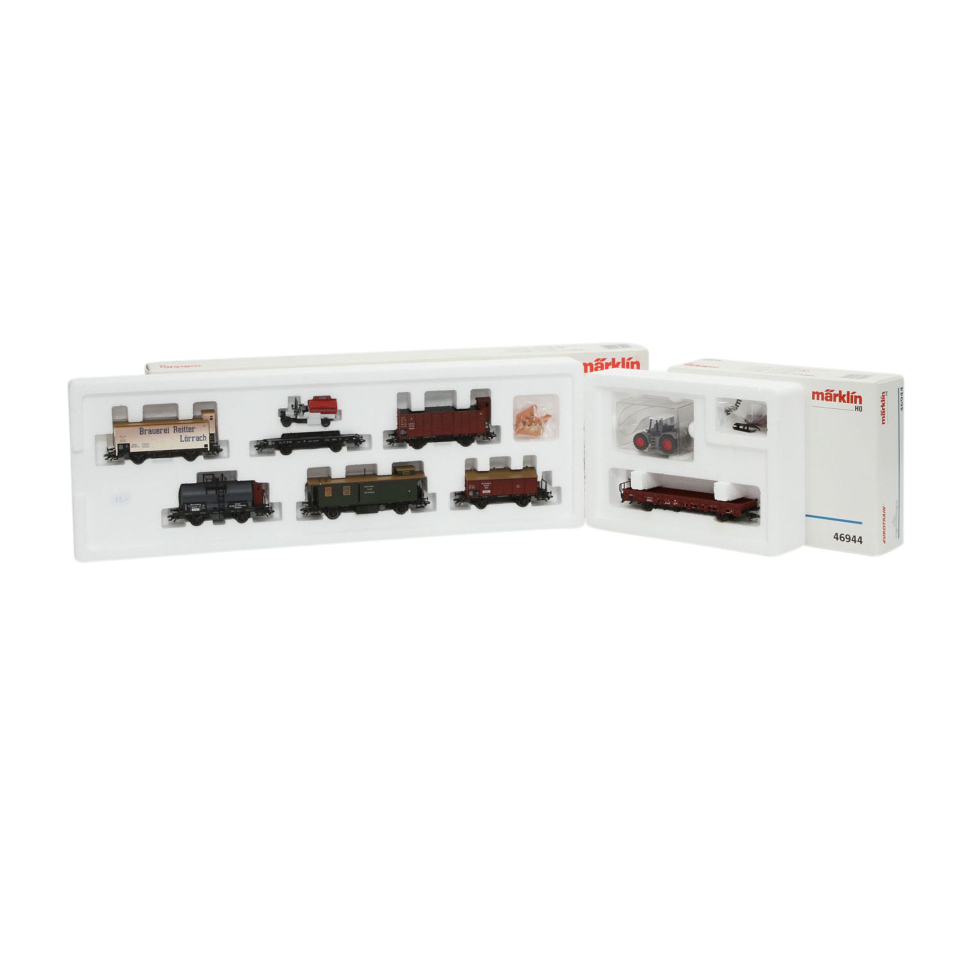 MÄRKLIN Konvolut von zwei Wagensets, Spur H0,u.a. Sonderedition, bestehend aus 45104 u. 46944. Im