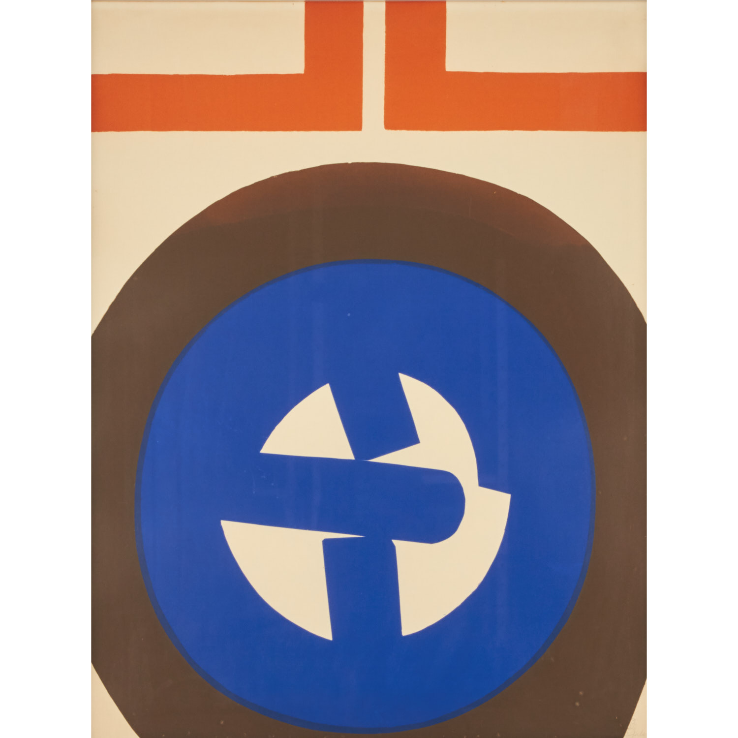 PFAHLER, GEORG KARL (1926-2002), "Geometrische Komposition in Blau, Braun und Orange",Siebdruck/