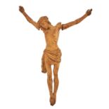 CORPUS CHRISTI19. Jh., Holz geschnitzt, Dreinageltypus mit auf die rechte Schulter gesenktem