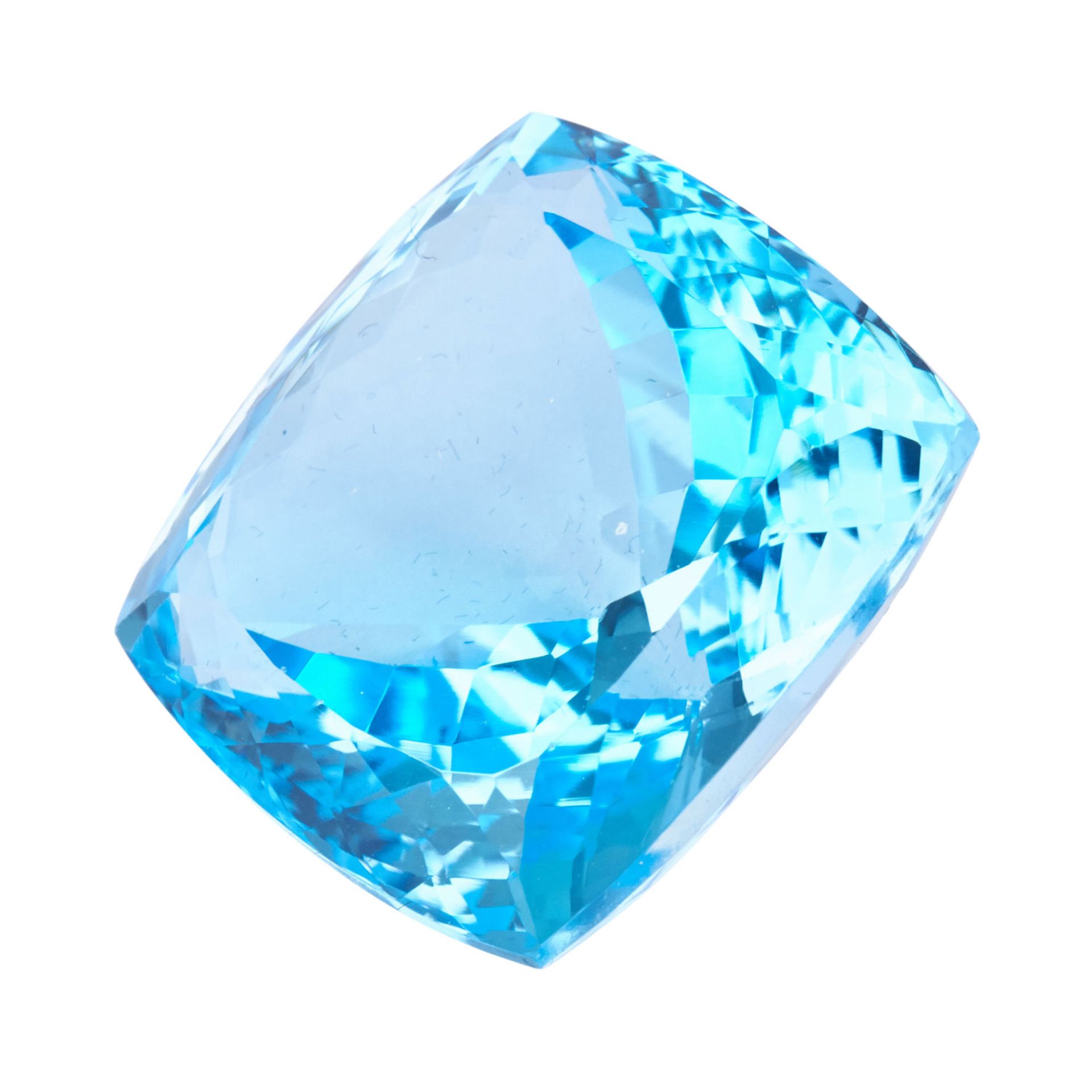 Blautopas, ca.76,9 ct.behandelt, Kissen, augenrein. - Image 2 of 4