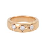 Ring mit 3 Brillanten, zus. ca. 0,35 ct,LGW - GW ( J - L ) / P1-P2, GG 14K, RW 57, massive