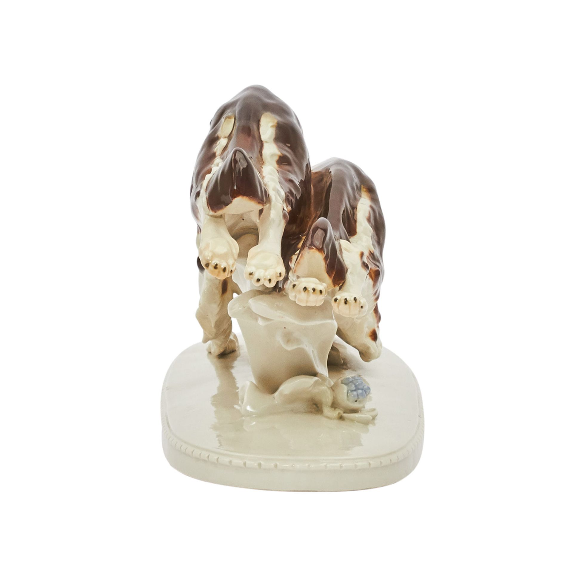 KRAMER, OTTO große Tierfigurengruppe "Windhunde", 20. Jh.Zwei Barsoi auf ovalem Sockel, bewegte - Image 3 of 6