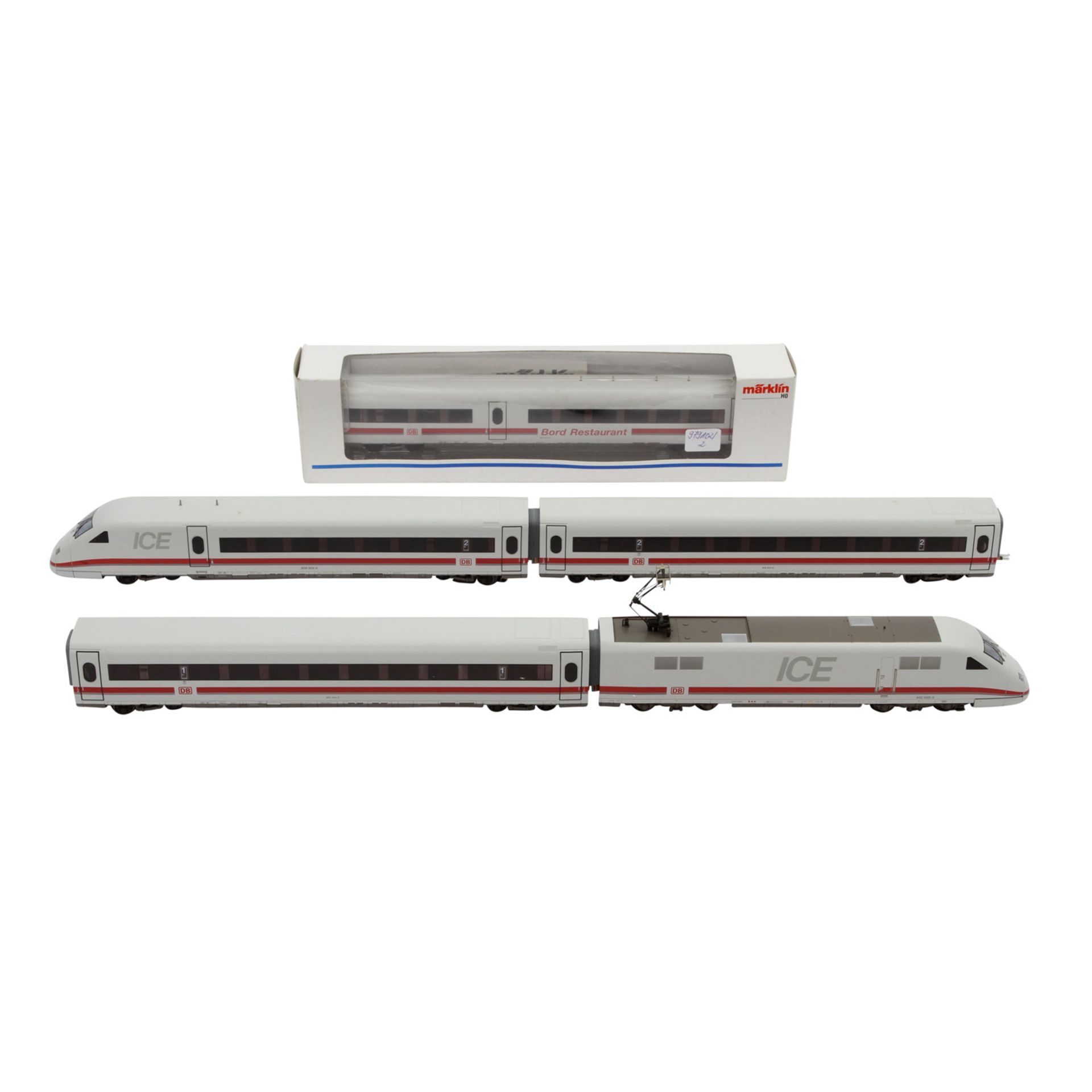 MÄRKLIN ICE 2-Triebwagenzug 37712 und Ergänzung 43732, digital H0,Kunststoff-Gehäuse, weiß/rot, - Image 3 of 4