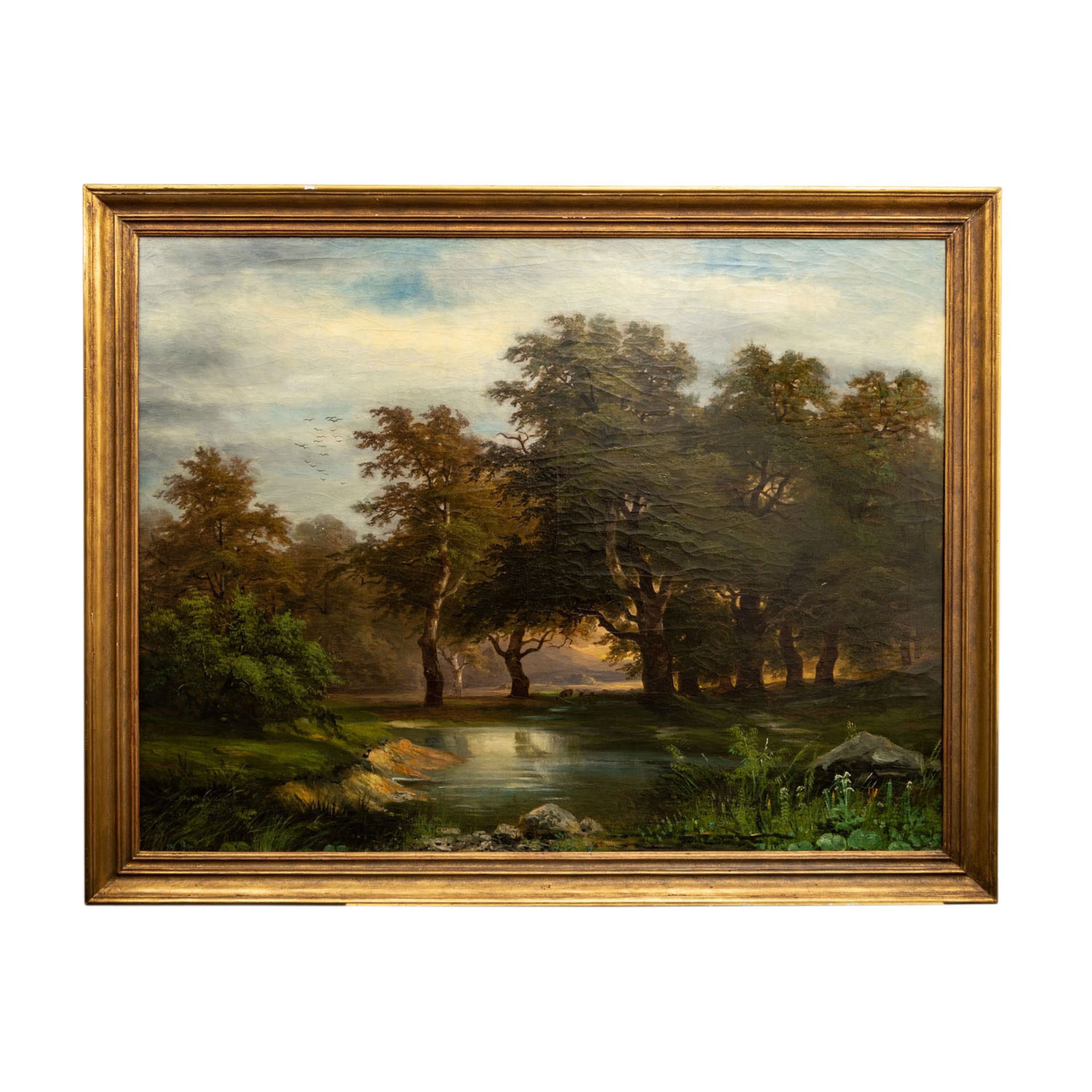 KRIEHUBER, Josef, ATTR. (Wien 1801-1876 Wien), "Romantische Landschaft mit Bäumen an einem Weiher", - Image 2 of 7