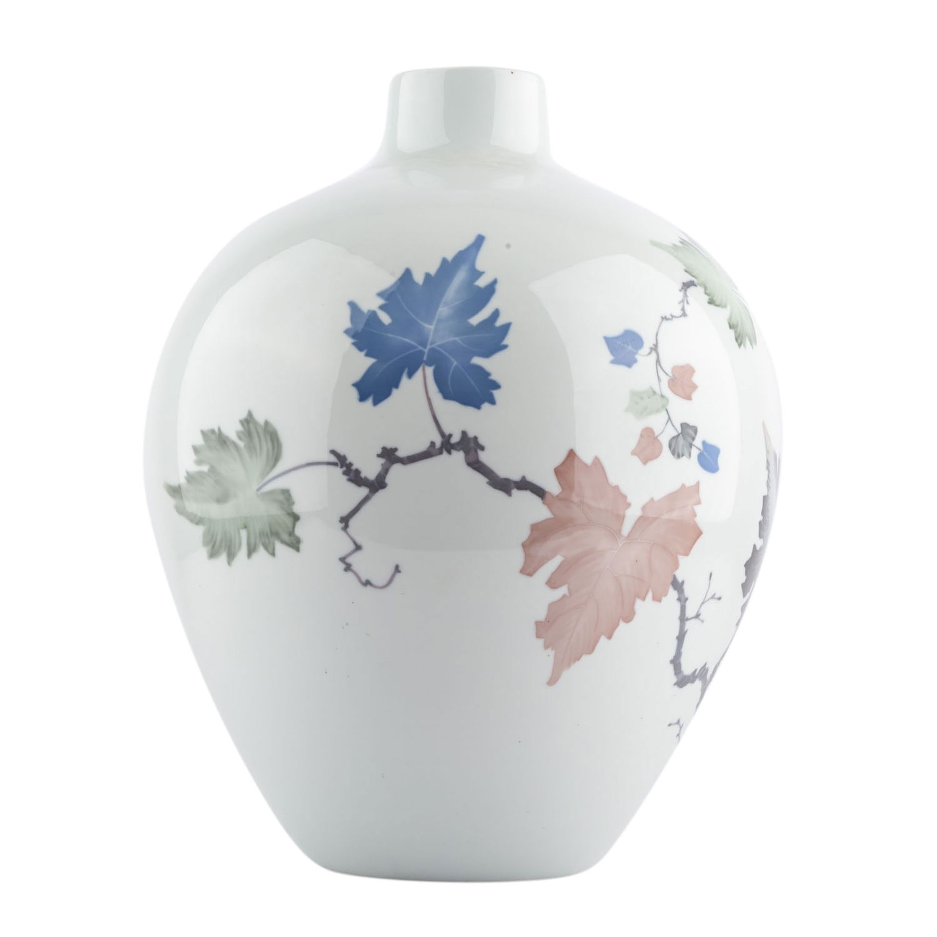 HUTSCHENREUTHER Bodenvase, Marke von 1939-1964.Weißporzellan mit einem Dekor von Weinranken, große