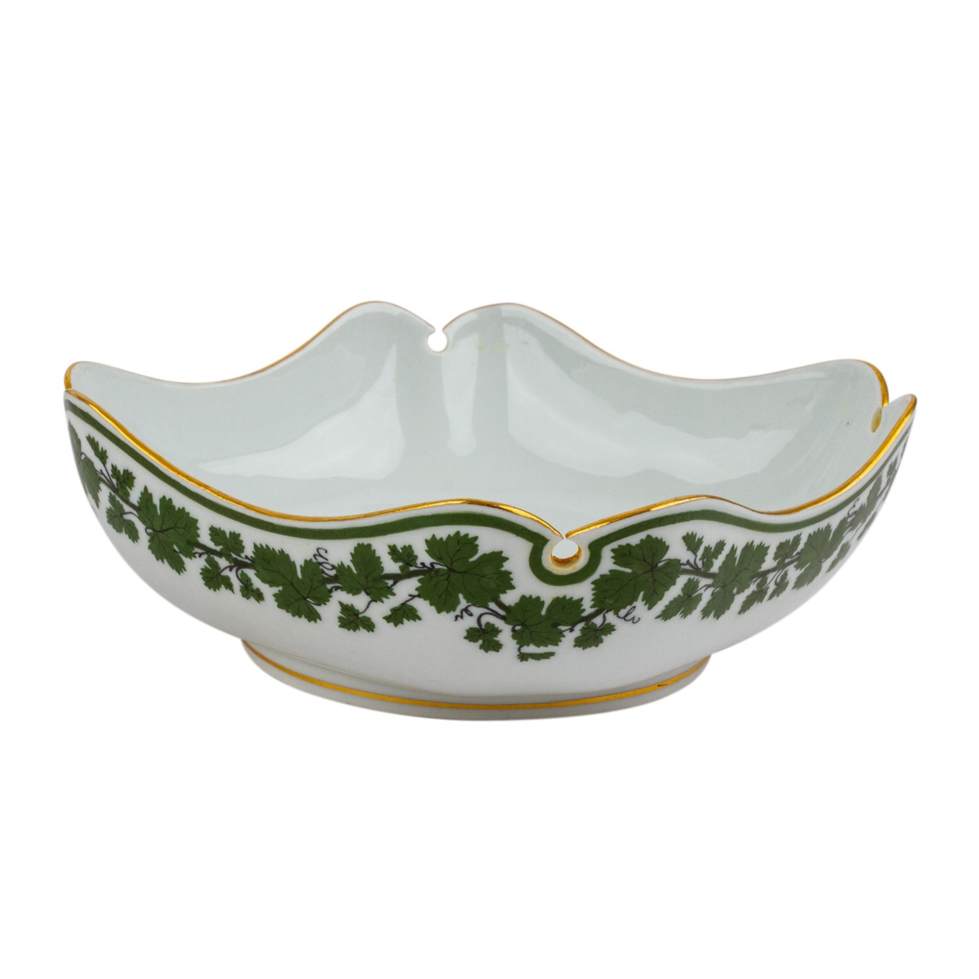 MEISSEN Speiseservice "Voller, grüner Weinkranz", 1860-1924.Weinlaubdekor mit Glanzvergoldung, - Image 11 of 13