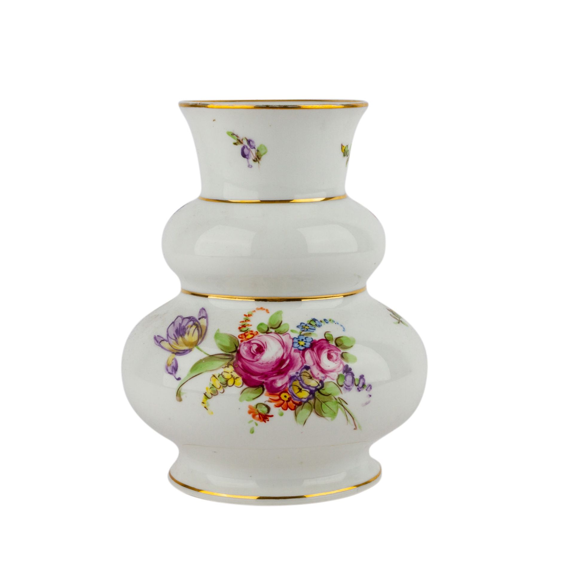 LUDWIGSBURG Porzellanmanufaktur AG, Vase 1920-1927Zweifach gebauchte Form, polychrome