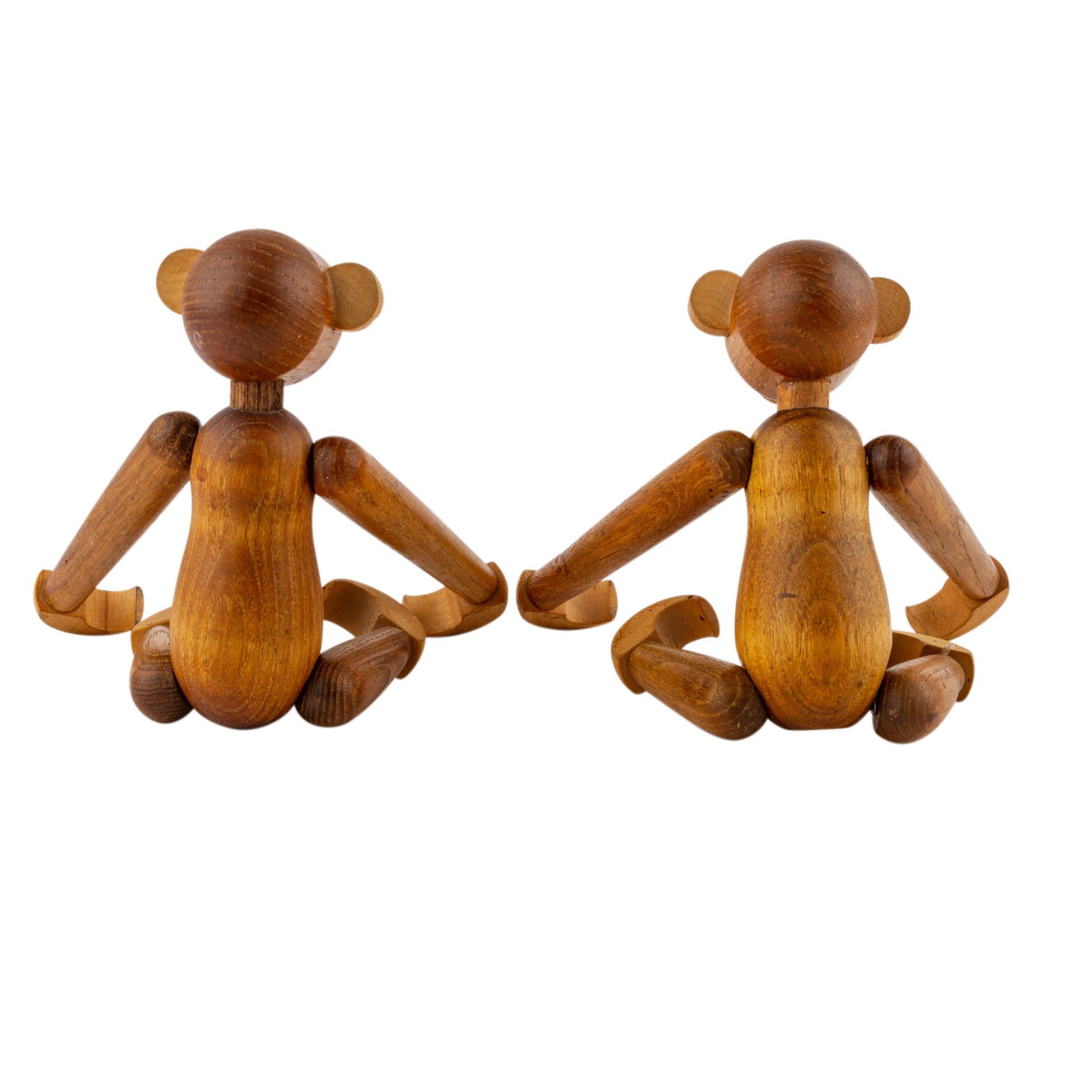 BOJESEN, KAY ( attribuiert) "Zwei Affen"50/60er Jahre, Teak-Holz Figur, H: 19 cm. Altersspuren. - Image 2 of 4