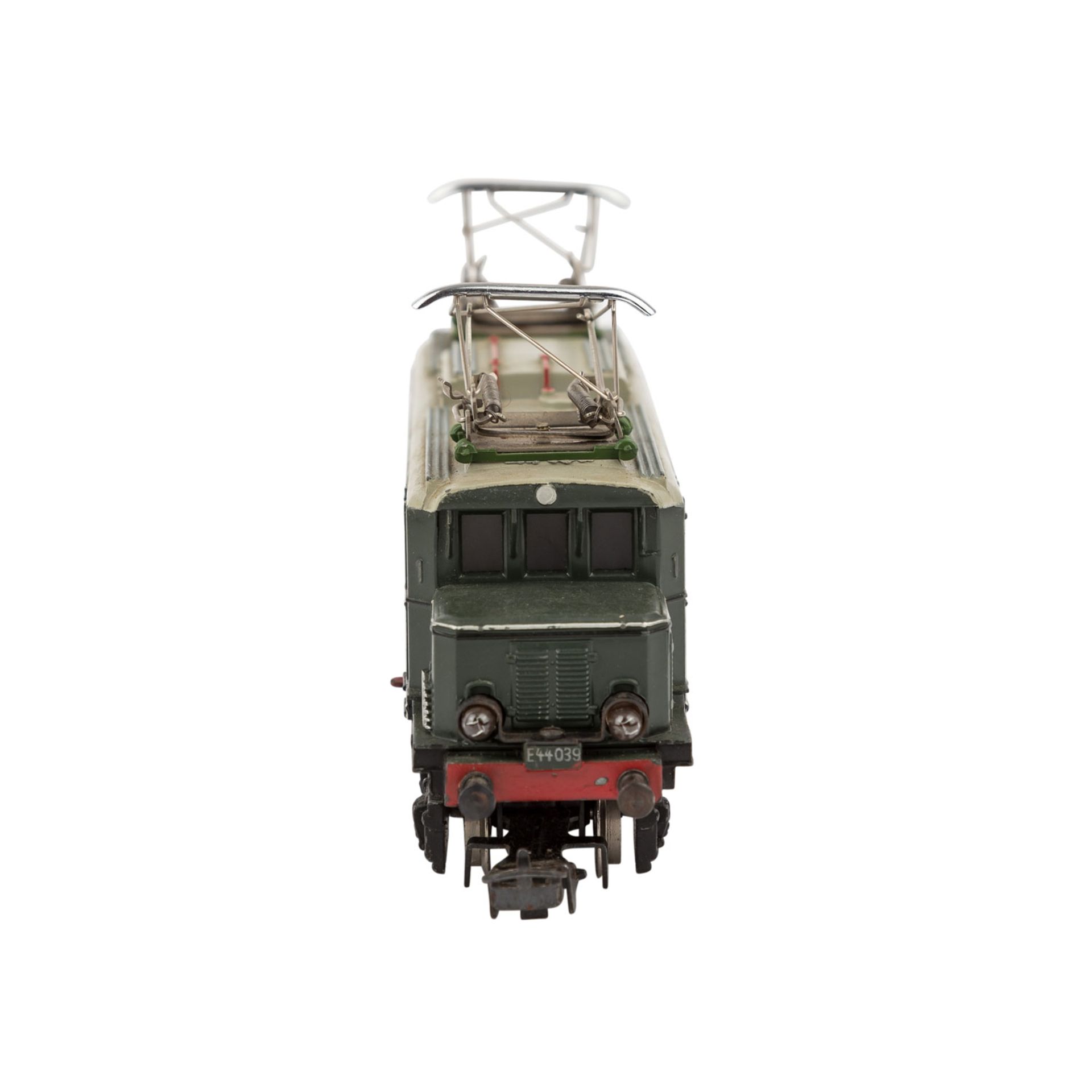 MÄRKLIN E-Lok SET 800 und drei Nahverkehrswagen, Spur H0,SET 800: Guss, grün, beigegraues Dach, BR E - Image 3 of 5