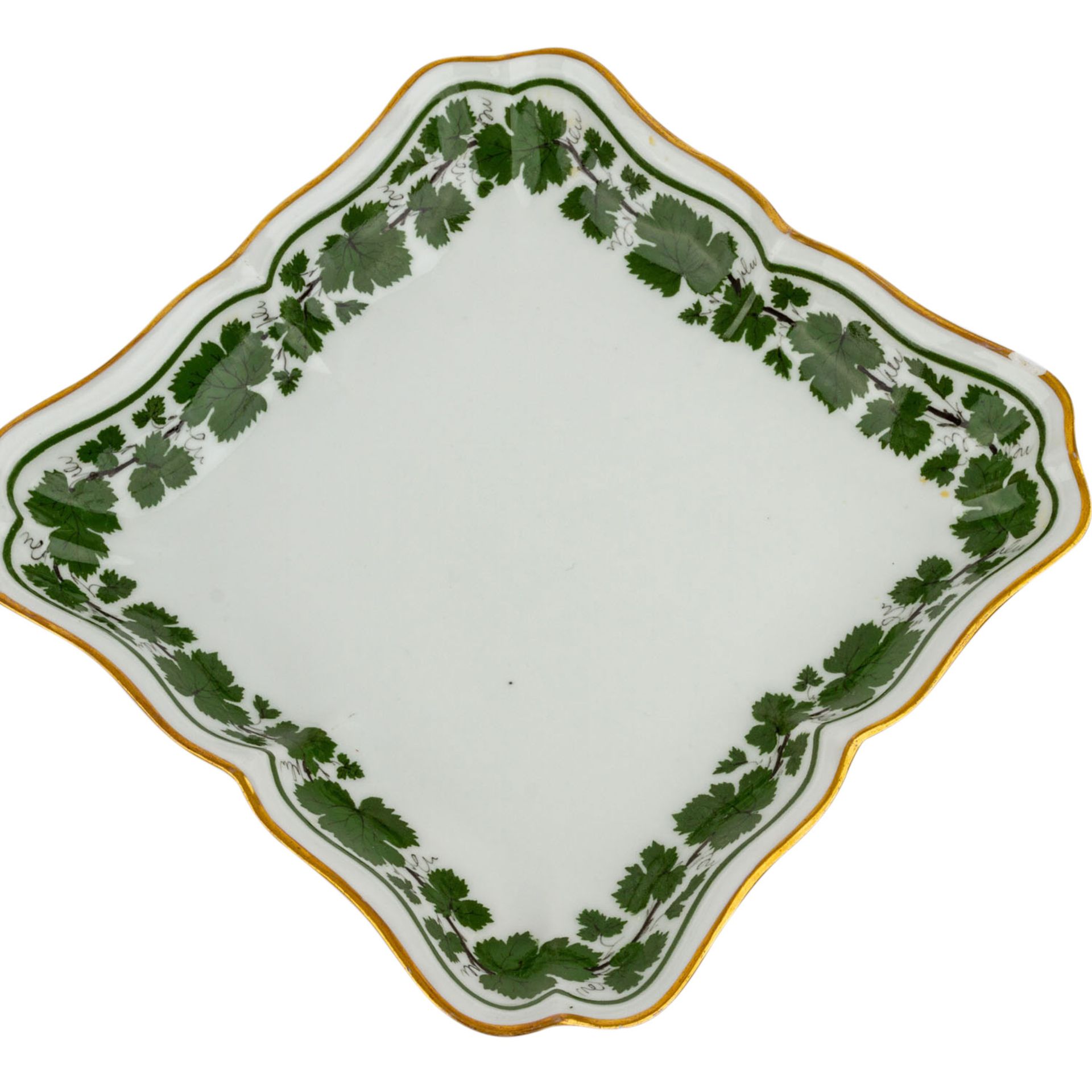 MEISSEN Speiseservice "Voller, grüner Weinkranz", 1860-1924.Weinlaubdekor mit Glanzvergoldung, - Image 9 of 13