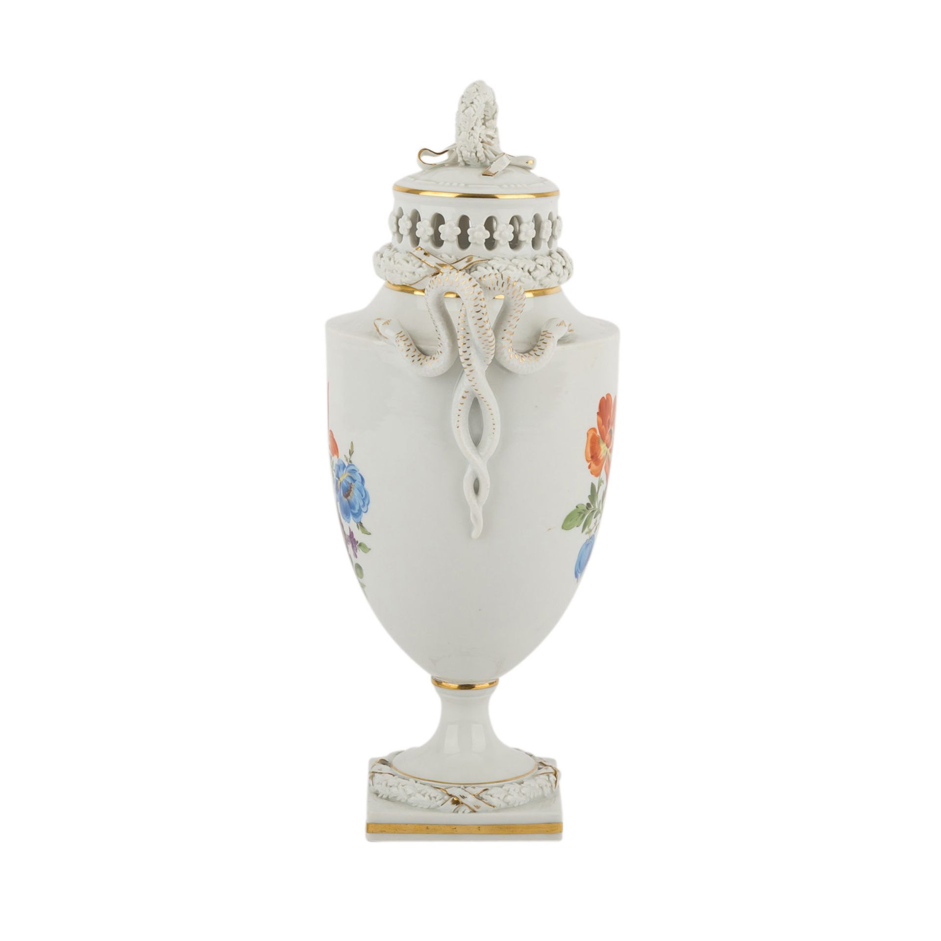 MEISSEN Schlangenhenkelvase, 20. Jh.Aus der fürstlichen Sammlung von Thurn und Taxis. Potpourri- - Image 2 of 9