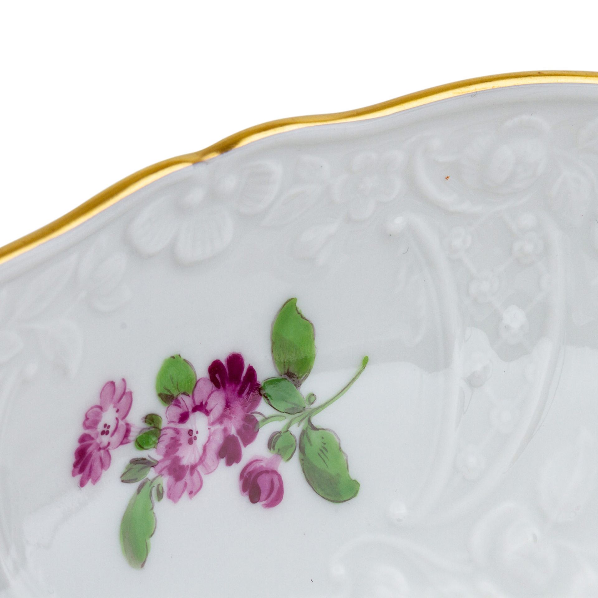 MEISSEN Kaffeeservice f. 6 Personen 'Neumarseille Blumen', 20. Jhd.Bestehend aus 6 Kaffeetassen/U- - Image 8 of 9