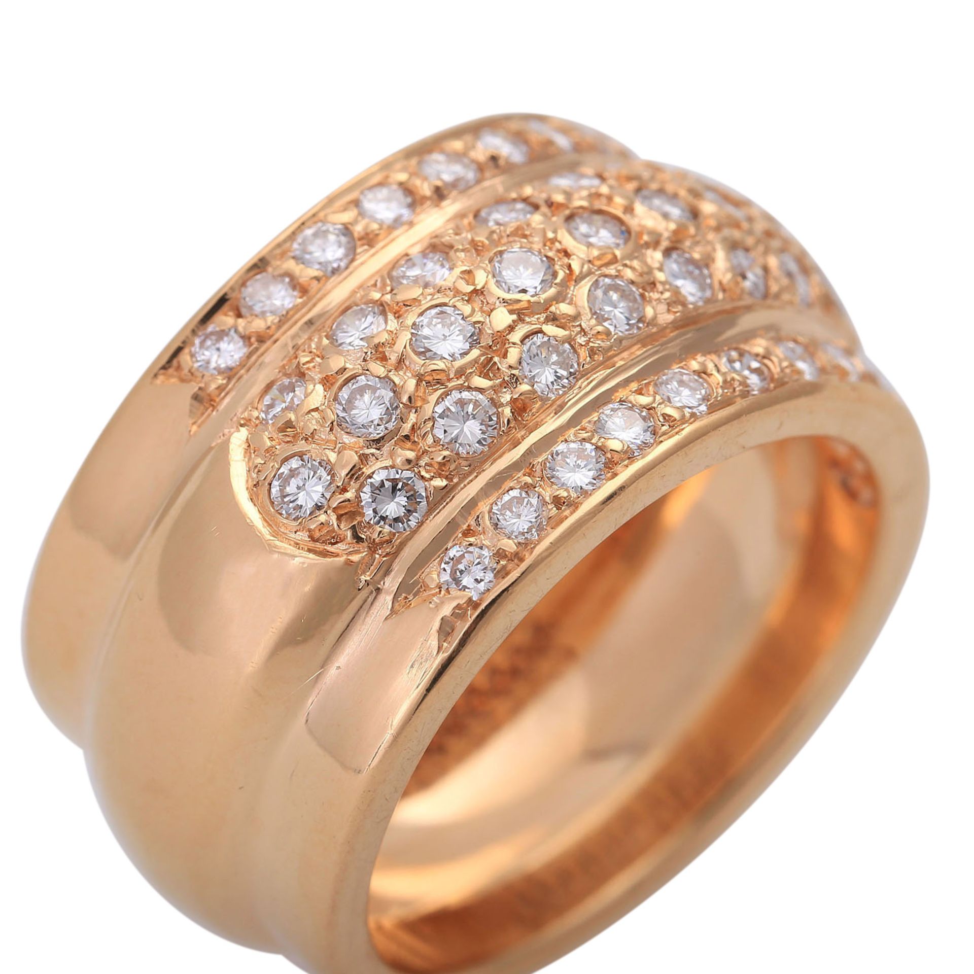 Ring mit Brillanten ca. 1,12 ct,FW (F-G)/IF (lt. Gutachten), WBW: 4.100 € (2009), RG 18K, RW: 55, - Image 5 of 6