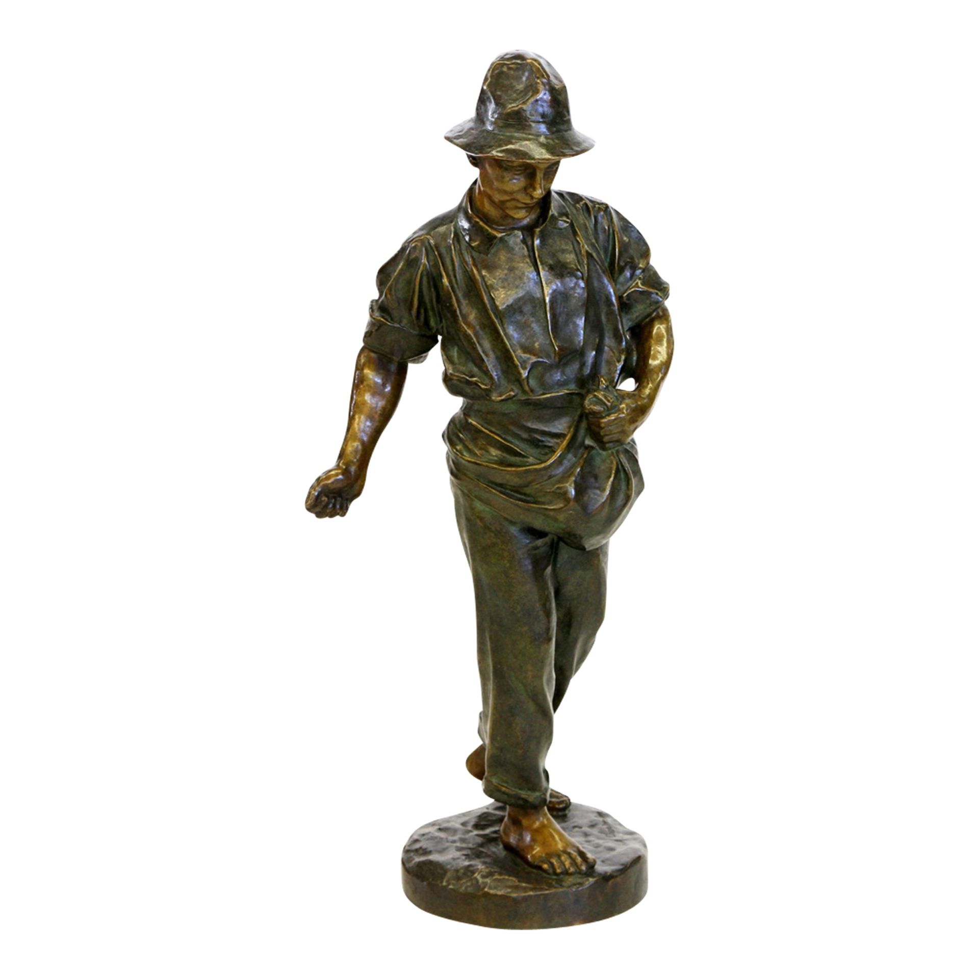 CHARPENTIER, ALEXANDRE LOUIS M. (1856 - 1909), "Sämann"Bronze, grünlich-bräunlich patiniert,