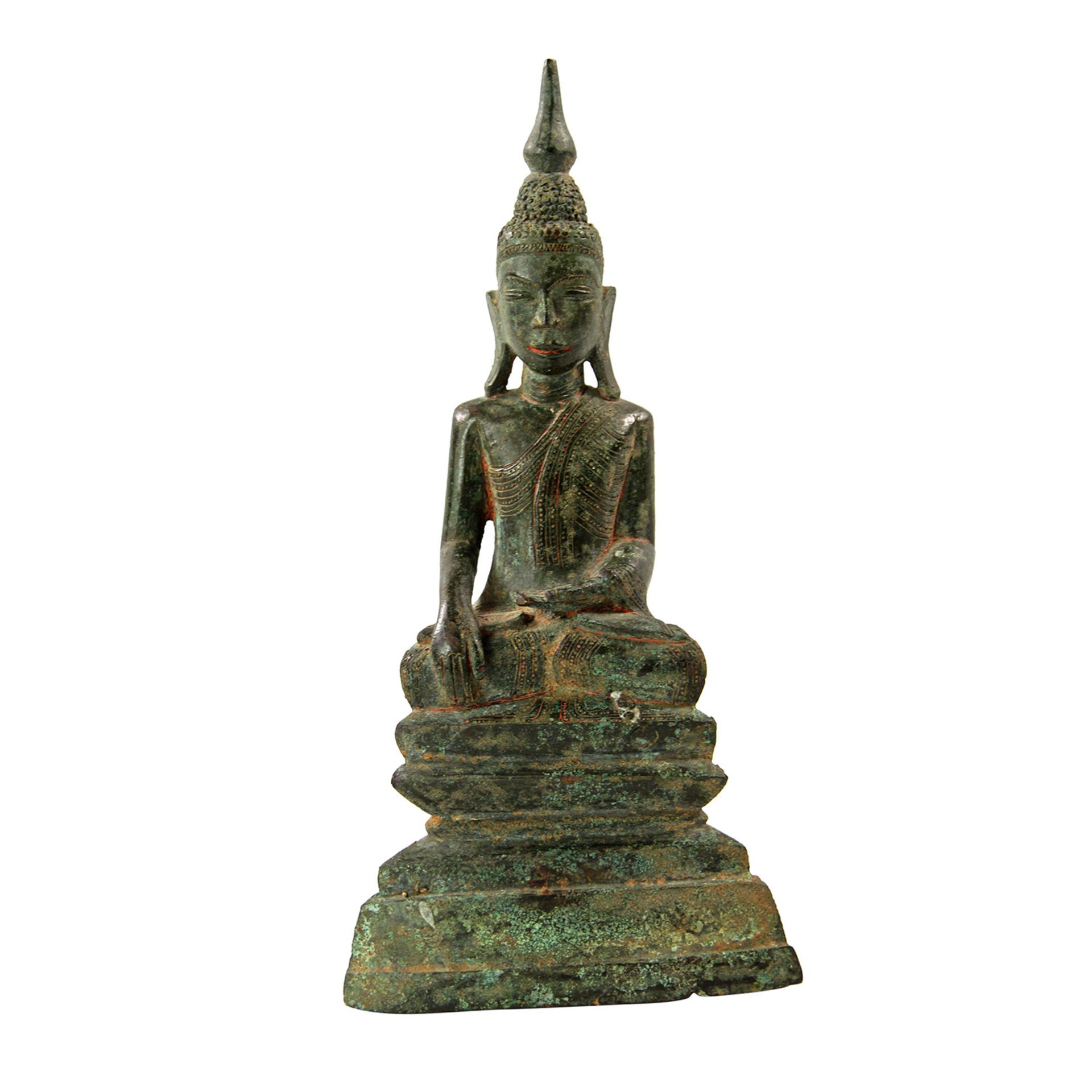 Bronze des Buddha Shakyamuni. THAILAND, wohl 19. Jh.H 22,5 cm.