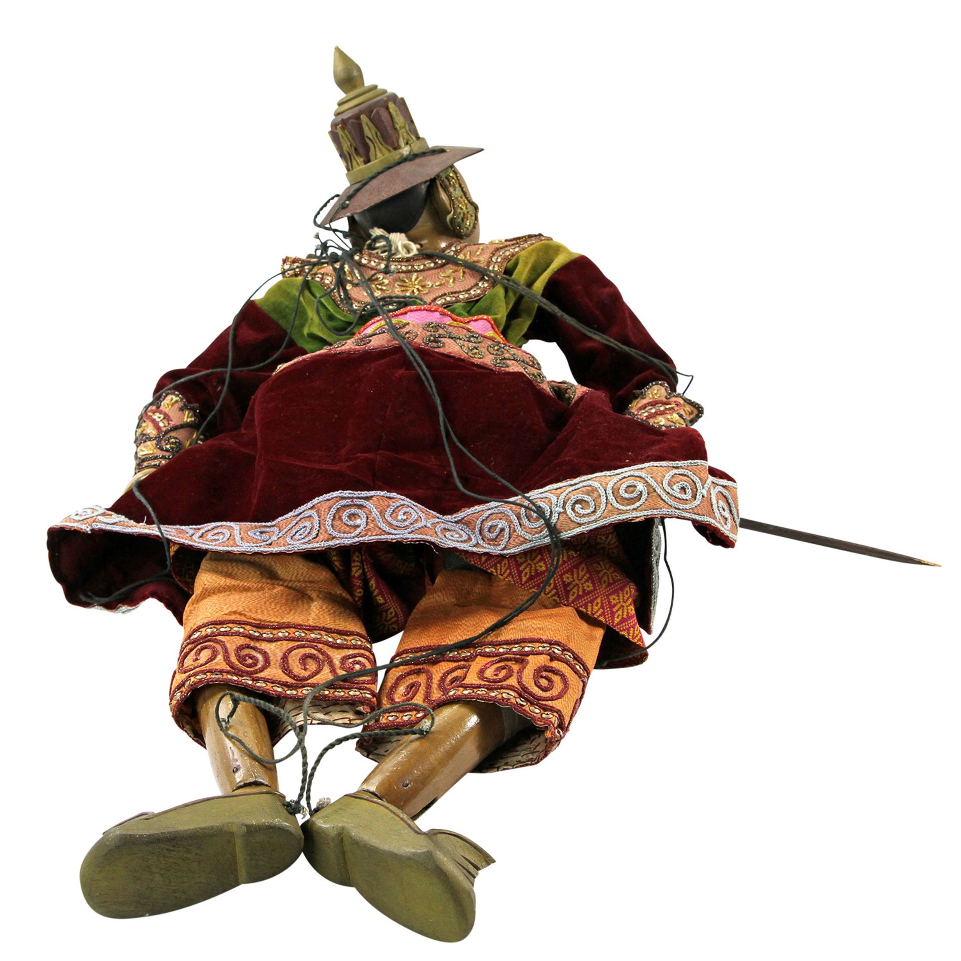 Prächtige Marionette aus Holz. THAILAND, 20. Jh..H ca. 75 cm. - Image 2 of 7