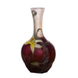 ÉMILE GALLÉ, VASE IN MARQUETERIEGLAS MIT NARZISSEN, Nancy, Frankreich, 1901Mundgeblasenes Glas,