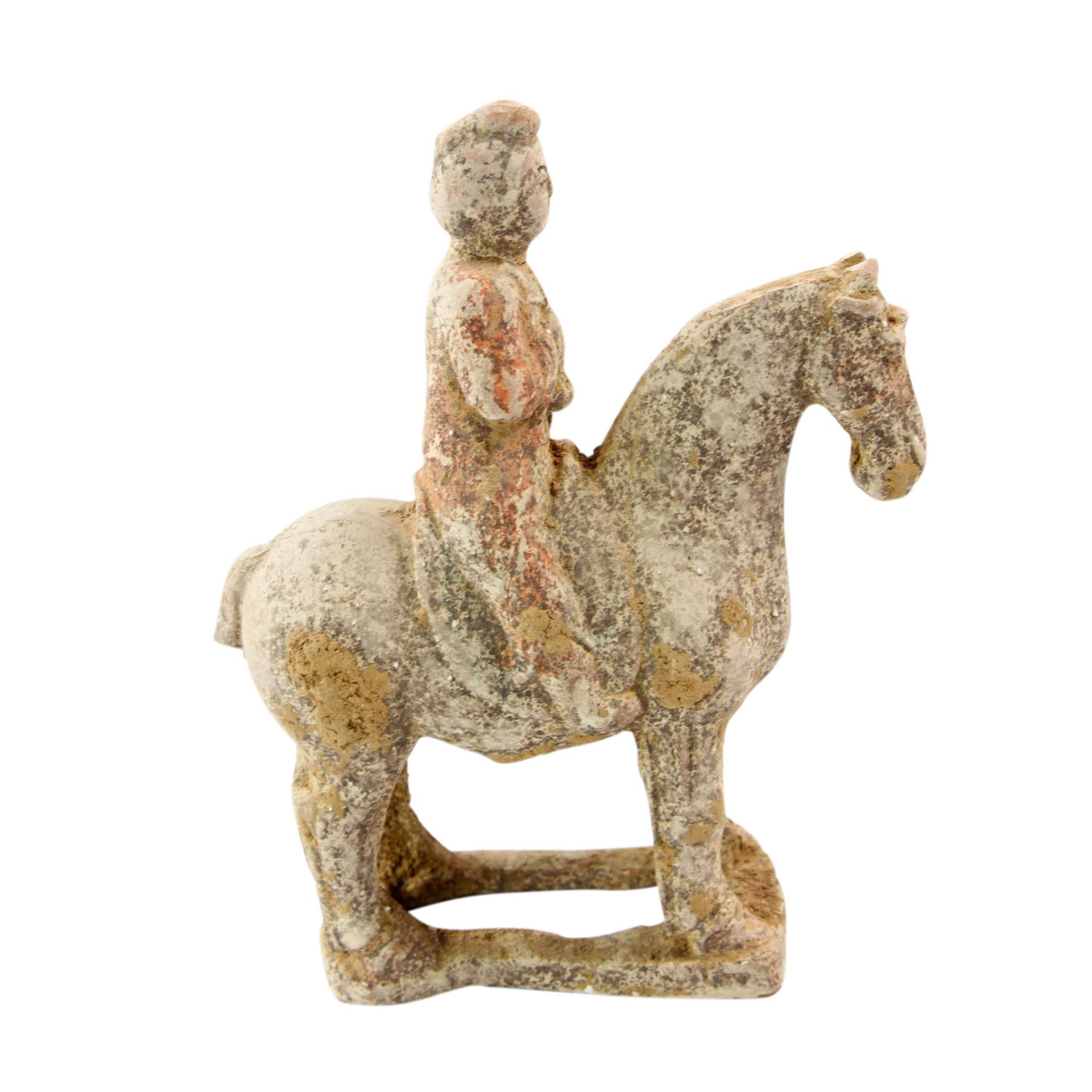 Pferd mit Reiter im Tang-Stil. CHINA, wohl um 1900.H ca. 19,5, besch. - Image 5 of 7