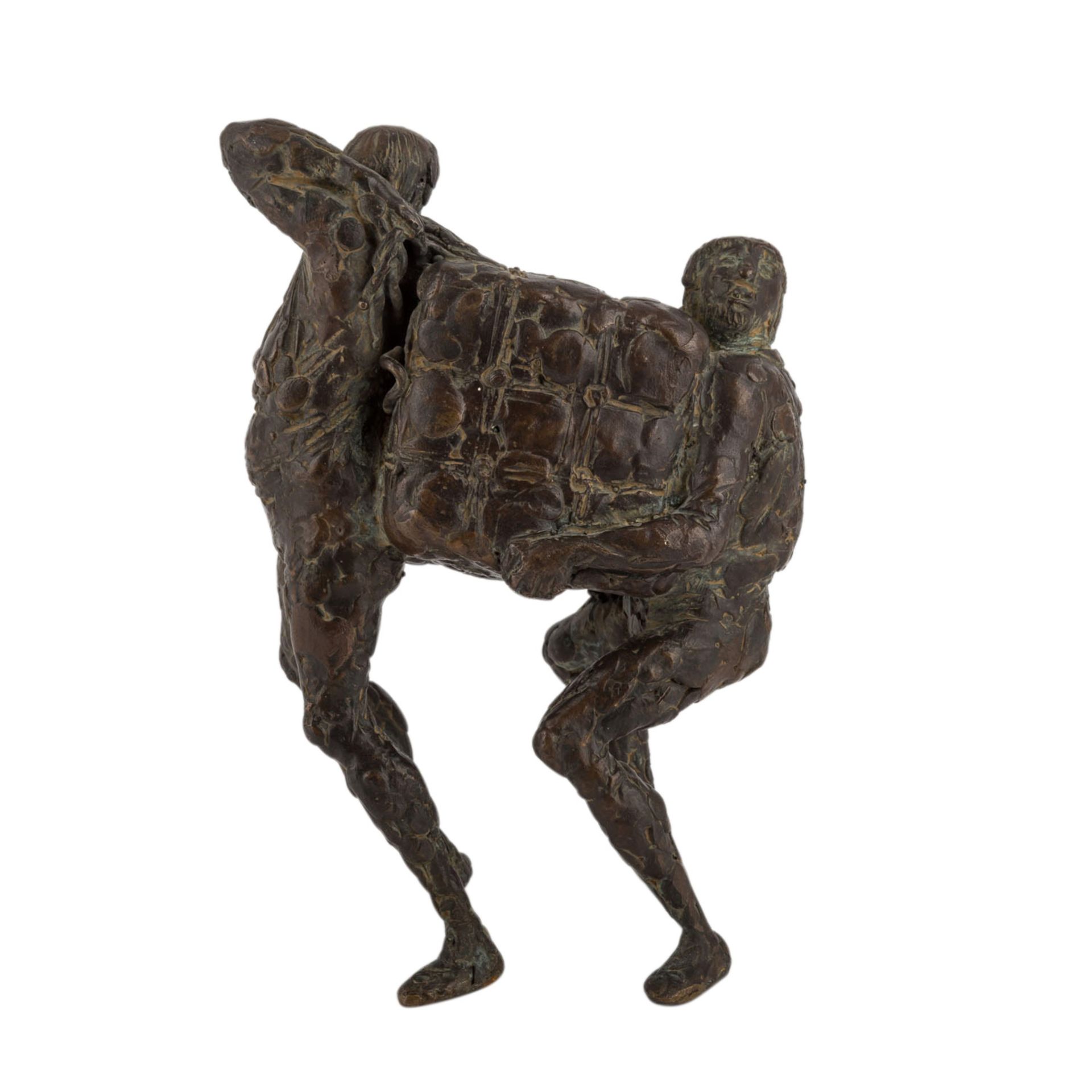 NUSS, FRITZ (Göppingen 1907-1999 Strümpfelbach), "Zwei Männer tragen ein Paket",Bronze, brauntonig - Image 3 of 6