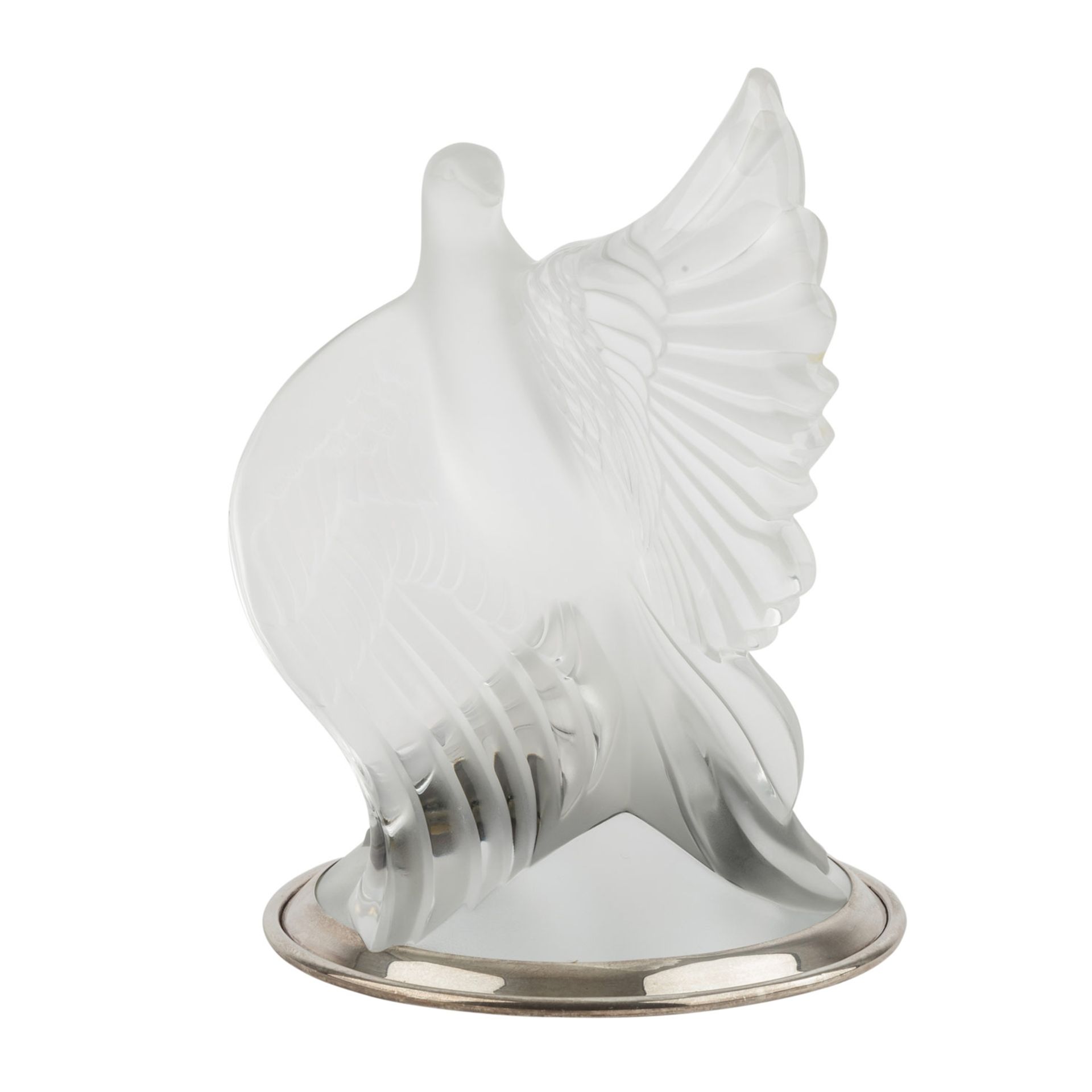 LALIQUE FRANCE, GLASSKULPTUR EINES VOGELSFrankreich, farbloses Kristallglas, teils satiniert,