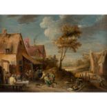 TENIERS, David II, ATTR./NACHFOLGE (D.T.: 1610-1690), "Tanz vor dem Wirtshaus",vor dem Haus zwei