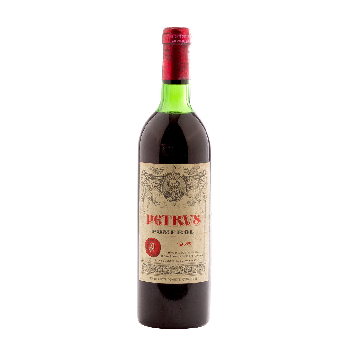 PETRUS, Pomerol, 1975Bordeaux, Frankreich, Rebsorte: Merlot, 13-15% Vol., 730 ml, Füllstand in der