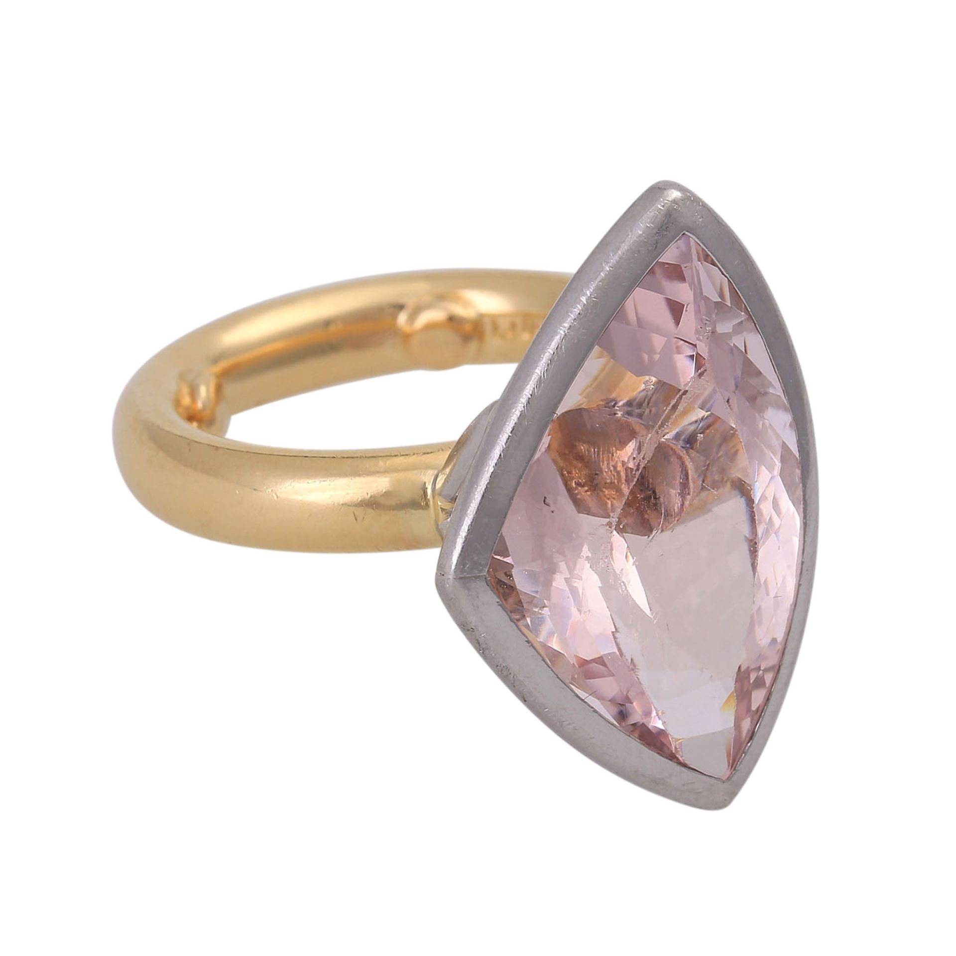 JACOBI Ring mit Morganit ca. 14,35 ct,Ringschiene GG 18K, Fassung Platin, RW: 51 ( - Image 2 of 6