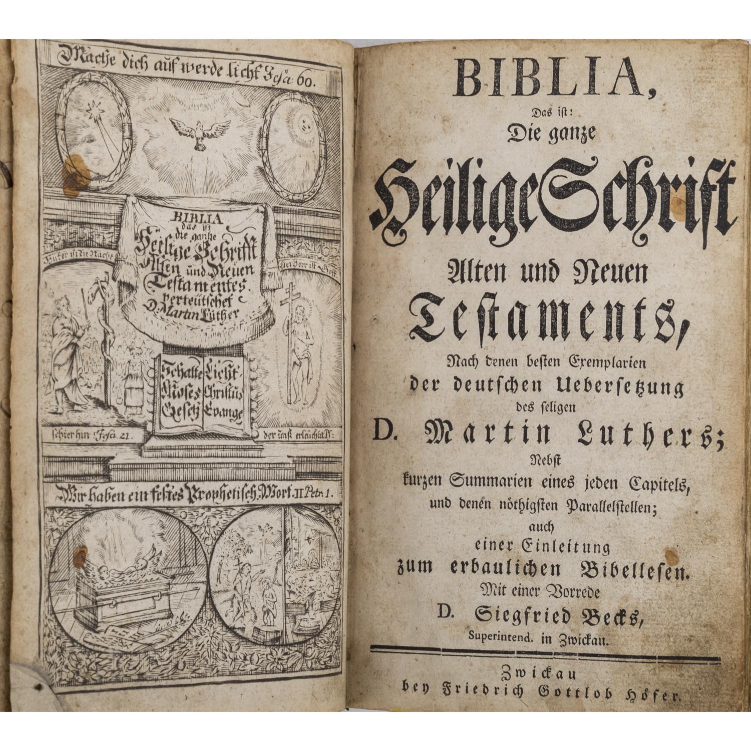 KONVOLUT VON ZWEI RELIGIÖSEN BÜCHERNBIBLIA DIE GANZE HEILIGE SCHRIFT ALTES UND NEUES TESTAMENT, - Image 2 of 5