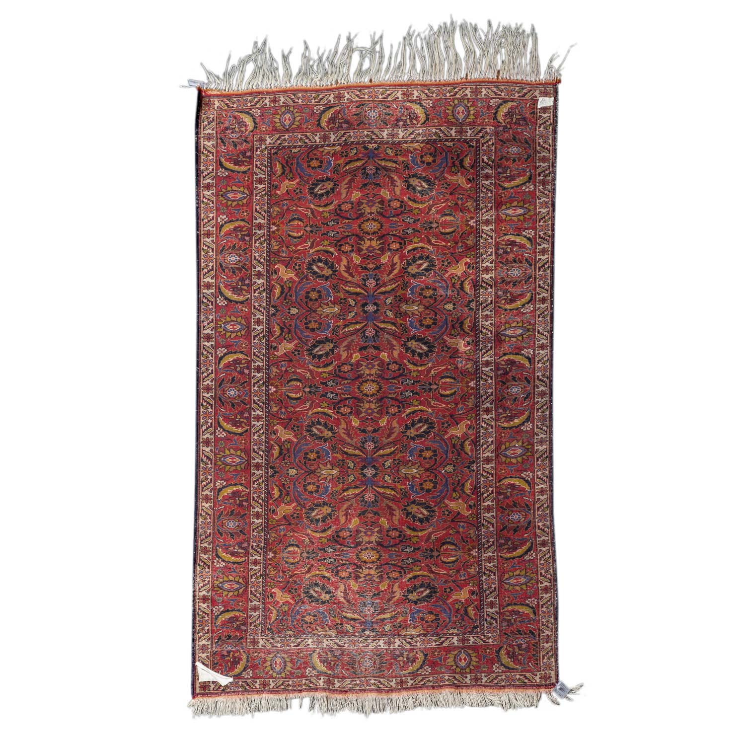Orientteppich. GHASEMABAD/IRAN, 20. Jh., ca. 184x108 cm.Der rote Fond des Innenfeldes und die - Image 2 of 4