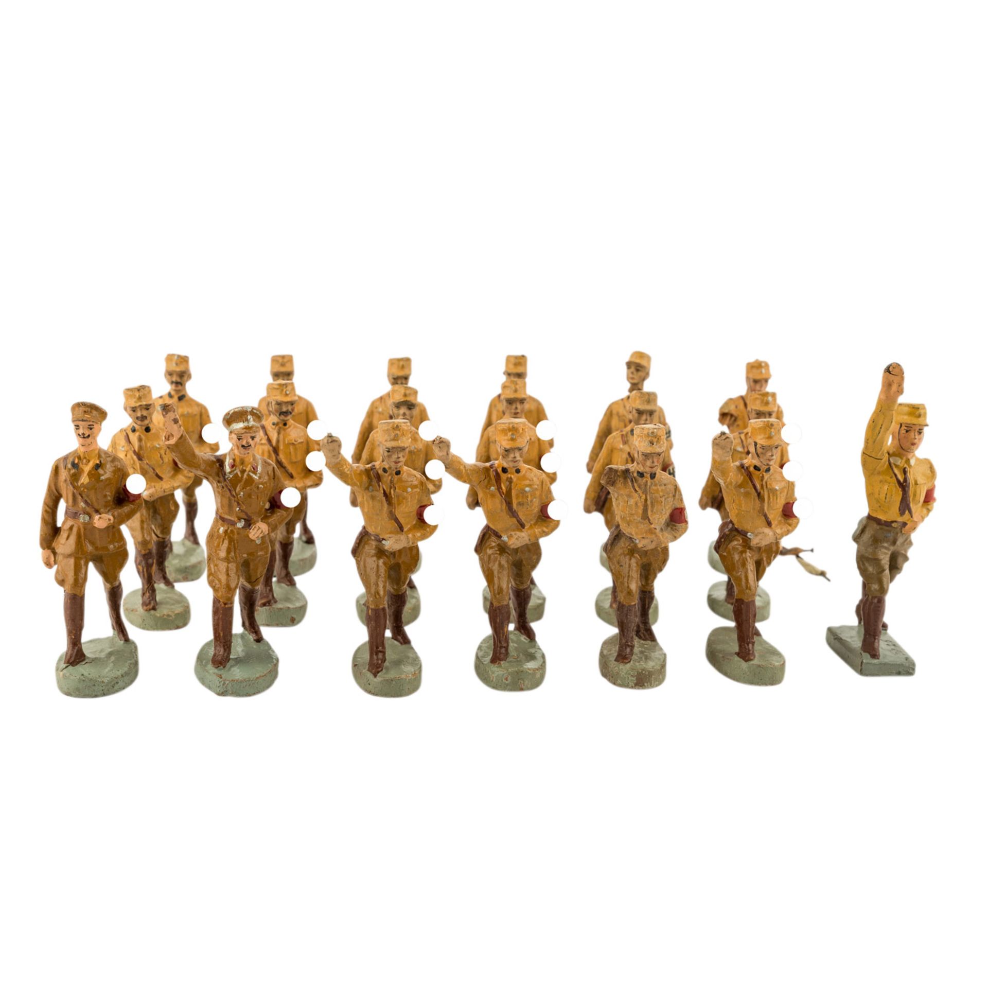 ELASTOLIN u.a. Konvolut von 30 Soldaten der SA, 2.WK.,Masse, meist ungemarkt, 1x Standartenträger u. - Bild 5 aus 5