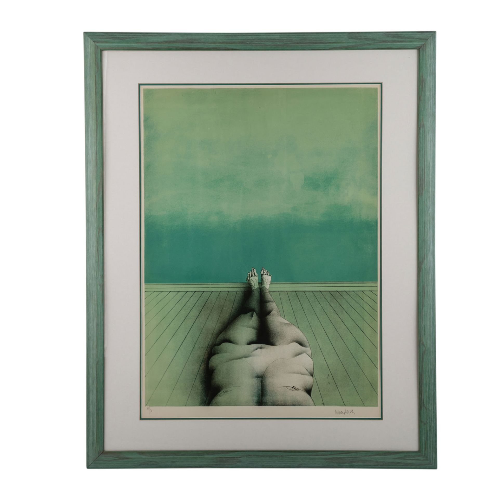WUNDERLICH, PAUL (1927 - 2010), "Liegender weiblicher Akt in grünem Raum",Farblithographie/Papier, - Bild 2 aus 5