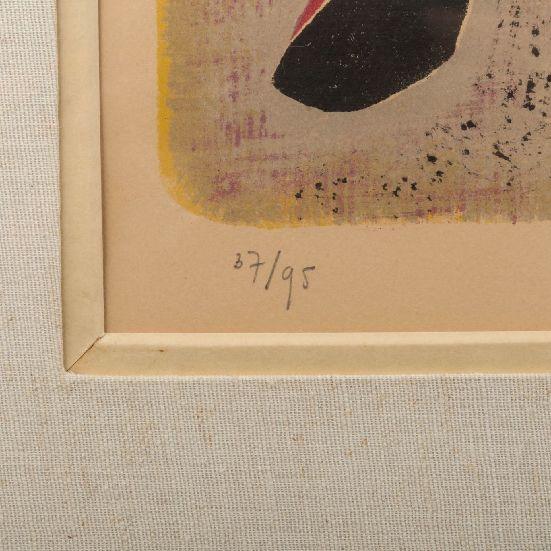 SINGIER, GUSTAVE (1900-1994), "Abstrakte Figurenkomposition",Farblithographie/chamoisfarbenes - Image 3 of 7