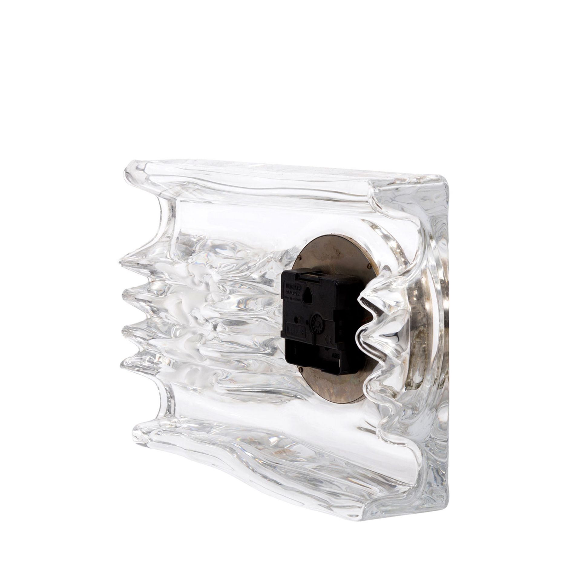 DAUM Quartz-Uhr, 20.Jh.quadratischer Glaskorpus mit eingesetzter Uhr, batteriebetrieben, - Image 3 of 4
