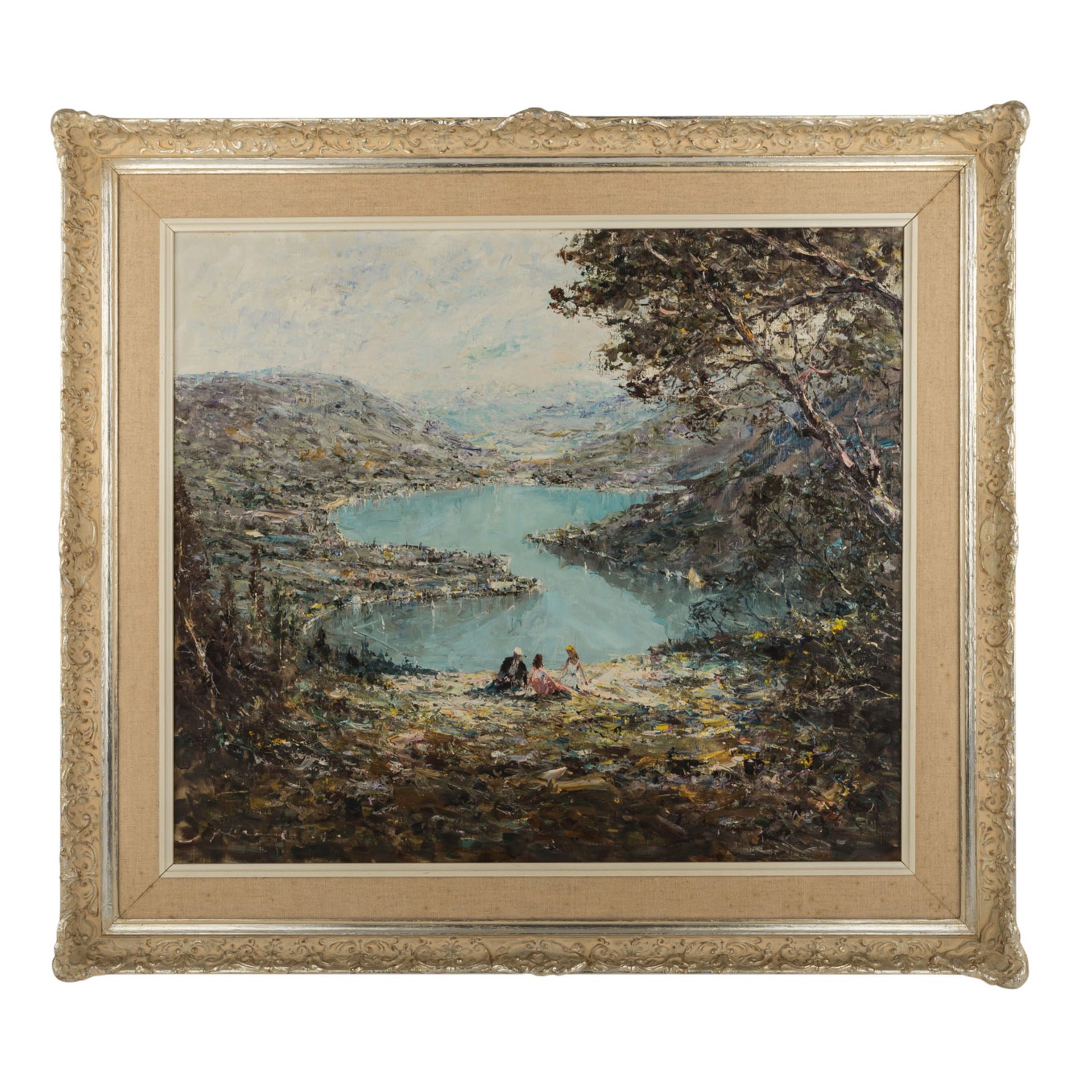 KLARL, JOSEF (1909-1986), "Luganersee, Blick auf Lavena von Ponte Tresa"Öl auf Leinwand, signiert, - Bild 2 aus 5