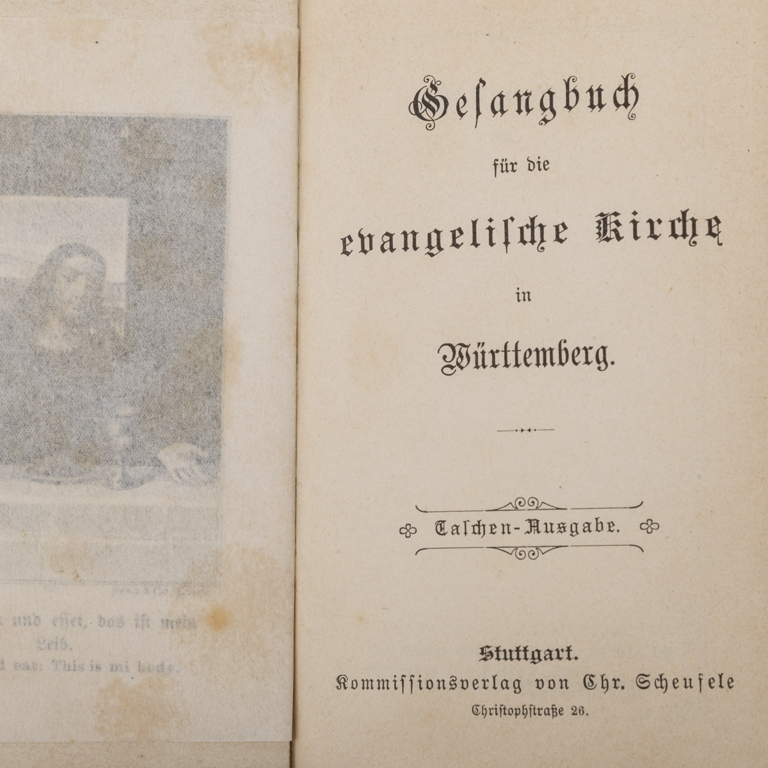 KONVOLUT VON ZWEI RELIGIÖSEN BÜCHERNGESANGSBUCH FÜR DIE EVANGELISCH KIRCHE IN WÜRTTEMBERG, 19. Jh.Um - Image 2 of 5