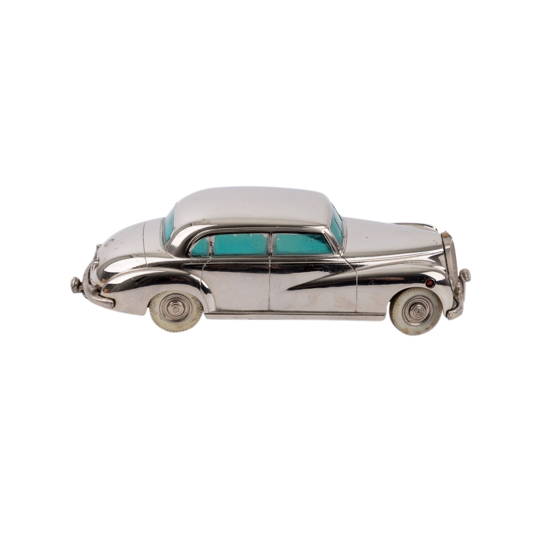 PRÄMETA Mercedes-Benz 300, 1950er Jahre,vernickelte Gussausf. m. türkisfarbenen Scheiben, versch. - Bild 2 aus 3