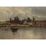 LUTTEROTH, ASCAN (1842-1923), "Hafenstadt"Öl/Leinwand auf Karton aufgezogen, signiert: "A.