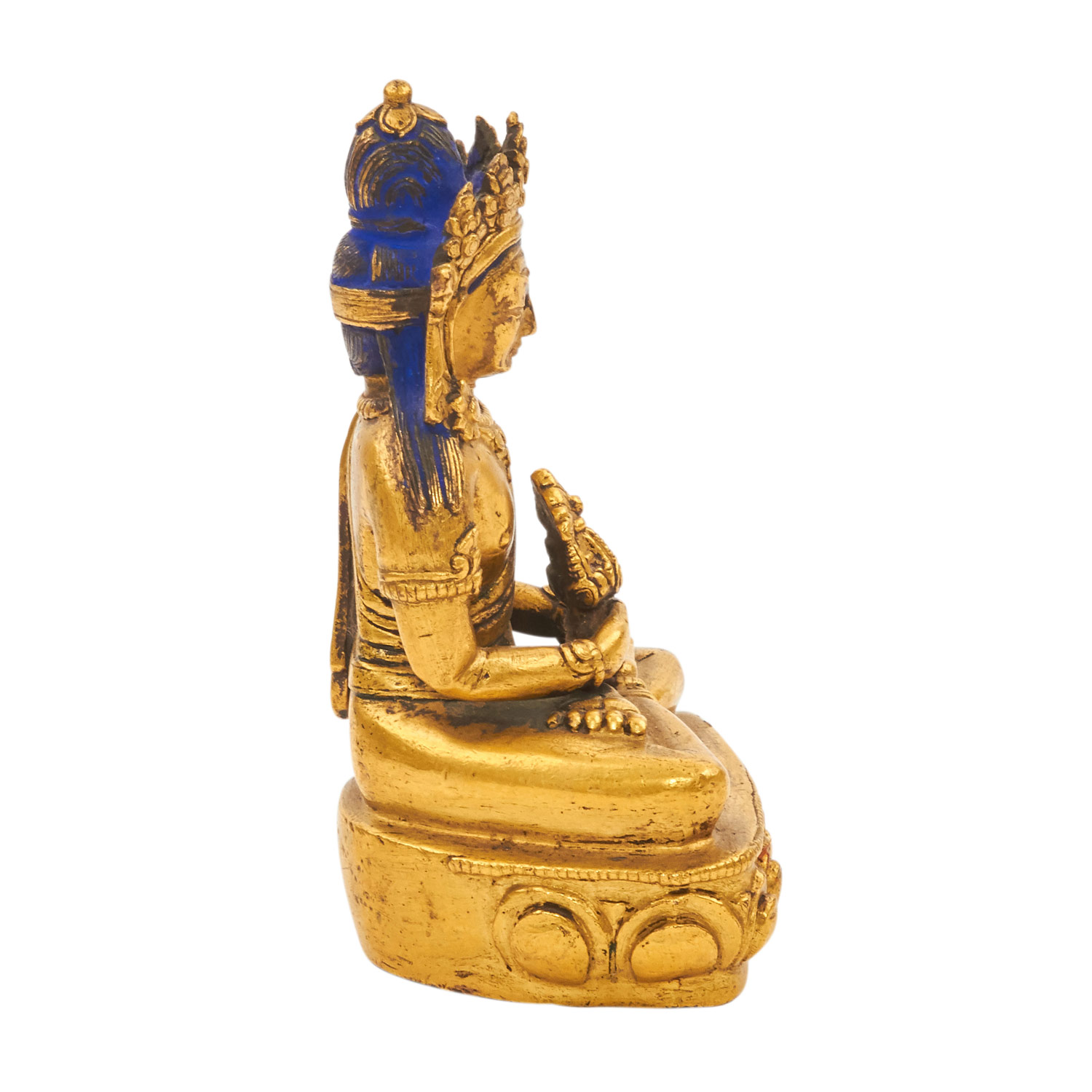 Buddha Amitayus. Feuervergoldete Bronze SINOTIBETISCH, 20. Jh..In klassischer Darstellung: im - Image 5 of 6