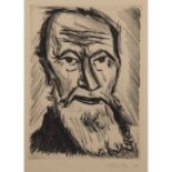 PECHSTEIN, MAX (1881-1955), "Fischerkopf", 1922,Kaltnadelradierung/Bütten, u. re. sign. u. dat. '