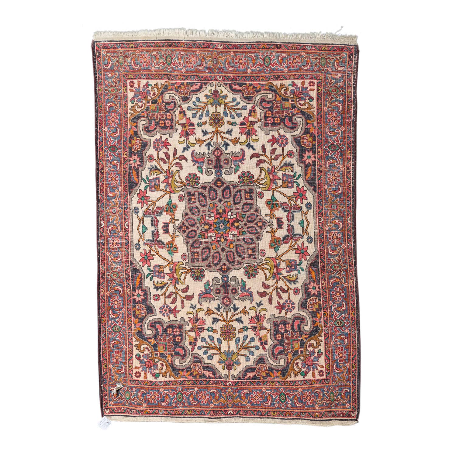 Orientteppich. IRAN, 20. Jh., ca. 154x100 cm.Der wollweisse Fond des Innenfeldes ist gemustert mit - Image 2 of 4