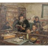 HARTCHENKO, BORIS (auch Kharchenko, 1927-1985, russ. Künstler), "In der Dorfbibliothek",Kinder und