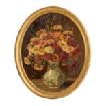 ROSE-GRABOW, MARTHA (1860-?), "Stillleben mit Studentenblumen in asiatischer Porzellanvase",u.li.