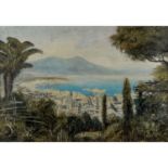 PALMIÉ, CHARLES JOHANN (1863-1911), „Blick auf die Bucht von Neapel“u.li. signiert, Öl/Leinwand