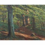 GÄRTNER, FRITZ (Aussig 1882-1958 München), "Waldinneres",Blick auf einen Waldweg mit