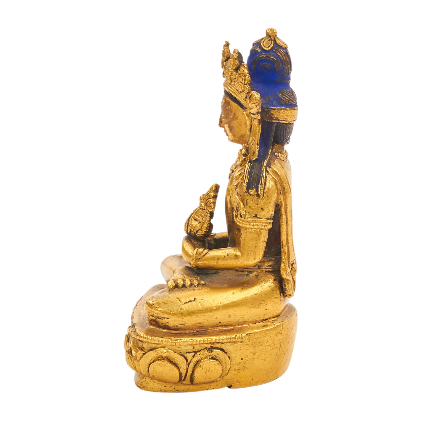 Buddha Amitayus. Feuervergoldete Bronze SINOTIBETISCH, 20. Jh..In klassischer Darstellung: im - Image 3 of 6