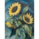 PERRON, WALER (1885-1972), "Sonnenblumen"Aquarell auf Papier, links unten signiert, HxB: 58/43 cm.