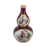 MEISSEN Vase mit Watteauszenen, 19. Jh.Doppelbauchige Form, Vorder- und Rückseite mit feinen