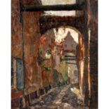 KOLBE, ERNST (Marienwerder 1876-1945 Rathenow), "Altstadtgasse mit Bögen", wohl in Bamberg,im