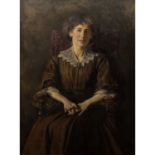 RIEPER, AUGUST (1865-1940), "Portrait der Lore Rieper, die Frau des Künstlers",die junge Frau im