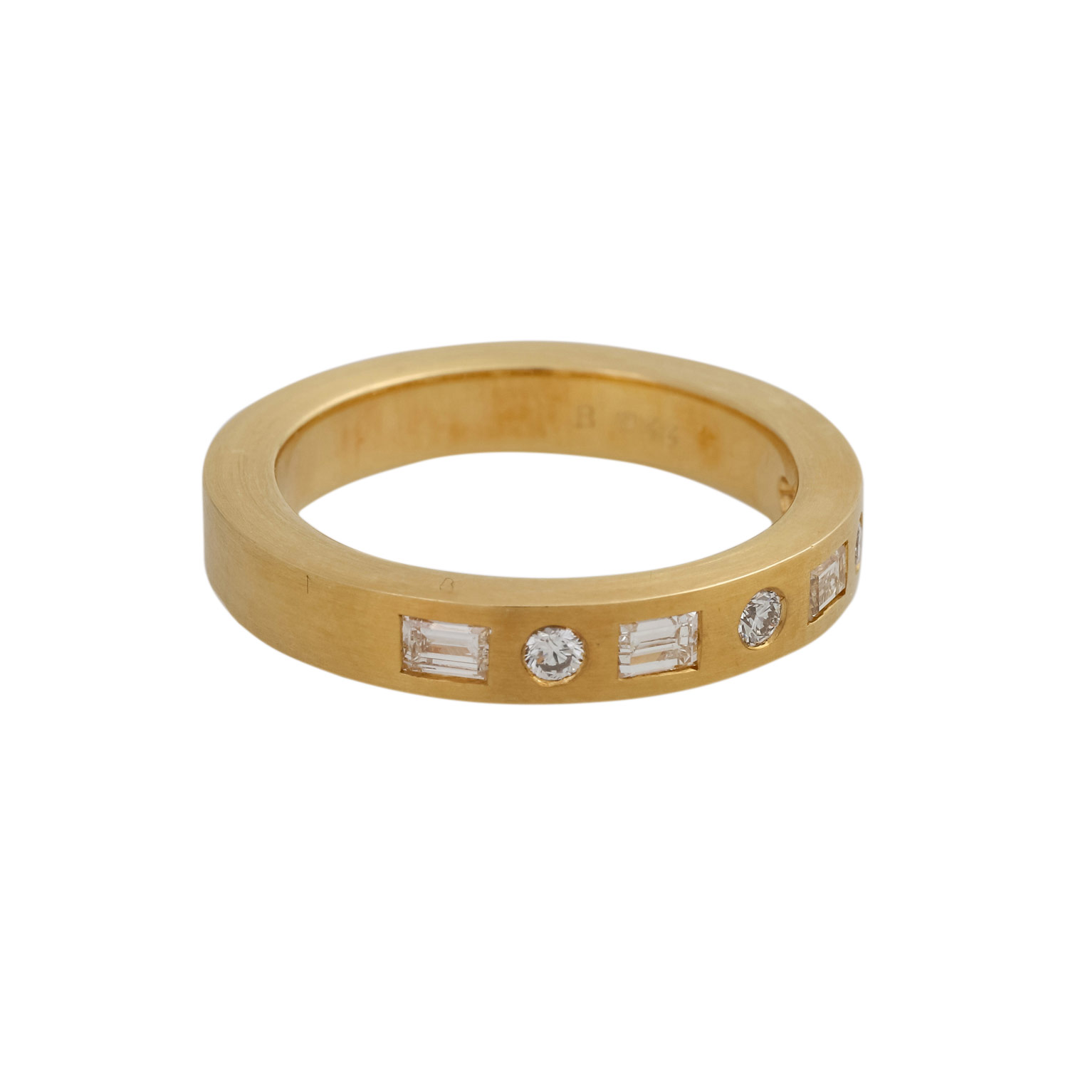 Ring mit 7 Diamanten, zus. ca 0,44 ct (punz.)FW-WEISS (G-H)/ VVS-SI, alternierend im Baguette- und - Image 2 of 4
